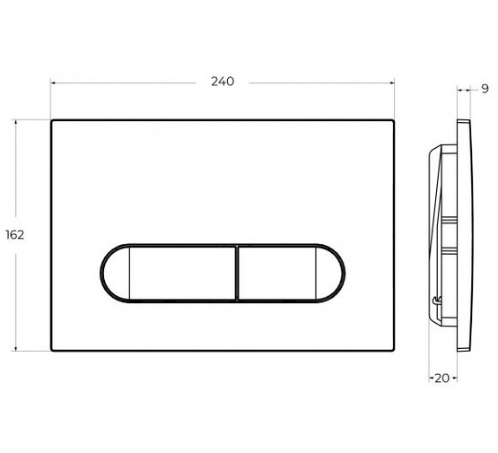 Клавиша смыва Cezares Liner оружейная сталь