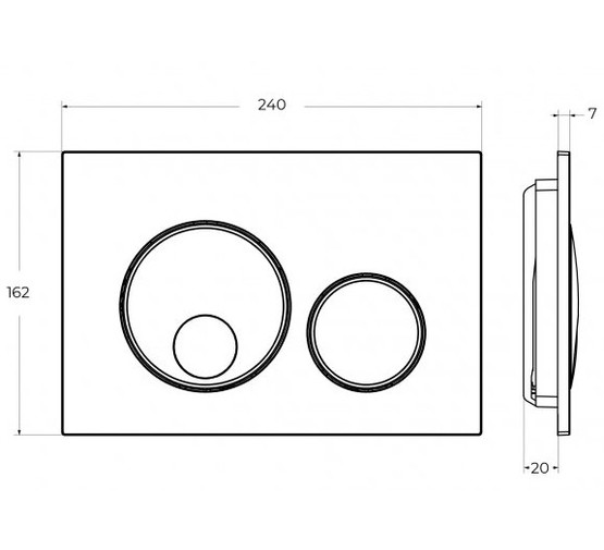 Клавиша смыва Cezares Relax черный матовый