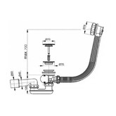 Слив-перелив для ванны Aquanet V55R 70см черный