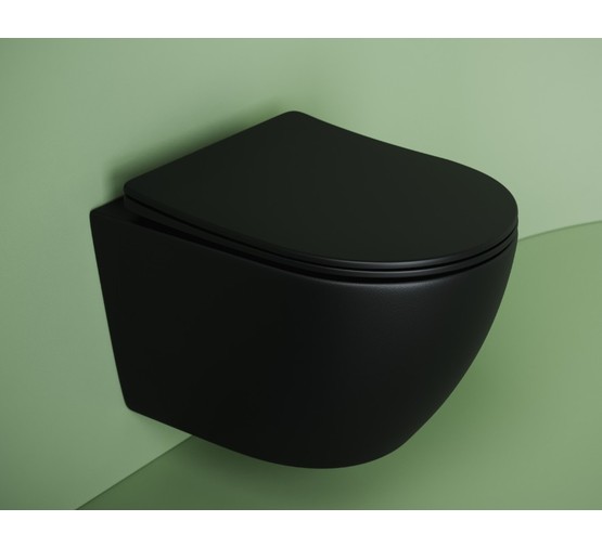 Унитаз подвесной Ceramicanova Uno торнадо микролифт черный матовый