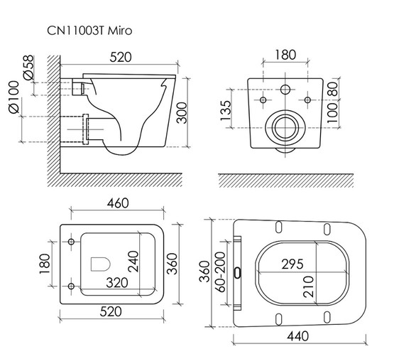 Унитаз подвесной Ceramicanova Miro торнадо 3.0 микролифт белый