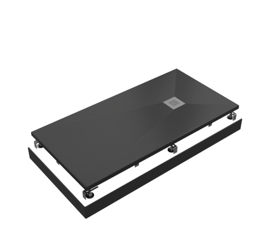 Душевой поддон Good Door Essentia 1100x700 литьевой мрамор черный