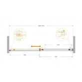 Душевая дверь Cezares Plane BF 1 150 см сатин прозрачное стекло 