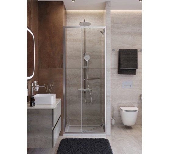 Душевая дверь Cezares Lux FS 1 70 см хром прозрачное стекло 