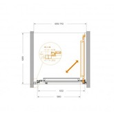 Душевая дверь Cezares Lux FS 1 70 см хром прозрачное стекло 