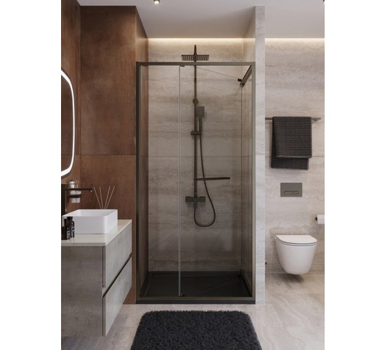 Душевая дверь Cezares Lux FS 1 70 см оружейная сталь прозрачное стекло 