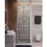 Душевая дверь Cezares Lux FS 1 80 см хром прозрачное стекло 