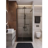 Душевая дверь Cezares Lux FS 1 80 см оружейная сталь прозрачное стекло