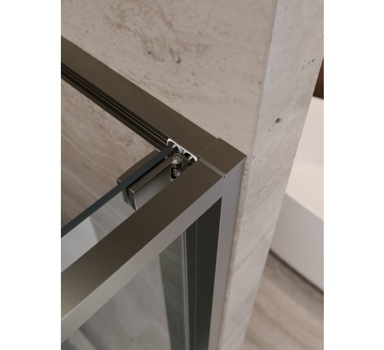 Душевая дверь Cezares Lux FS 1 90 см оружейная сталь прозрачное стекло 