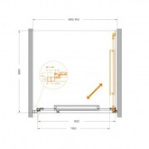 Душевая дверь Cezares Lux FS 1 90 см золото брашированное прозрачное стекло 