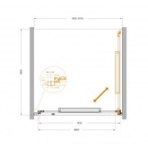 Душевая дверь Cezares Lux FS 1 100 см хром прозрачное стекло 