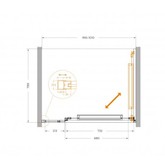 Душевая дверь Cezares Lux FS 11 100 см оружейная сталь прозрачное стекло 