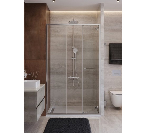 Душевая дверь Cezares Lux FS 11 110 см хром прозрачное стекло 