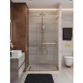 Душевая дверь Cezares Lux FS 11 120 см золото брашированное прозрачное стекло 