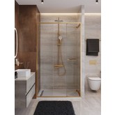 Душевая дверь Cezares Lux FS 11 120 см золото брашированное прозрачное стекло 