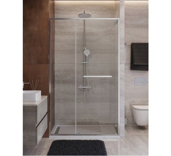 Душевая дверь Cezares Lux FS 11 130 см хром прозрачное стекло 