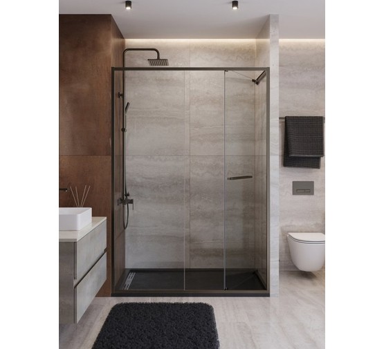 Душевая дверь Cezares Lux FS 11 130 см оружейная сталь прозрачное стекло 