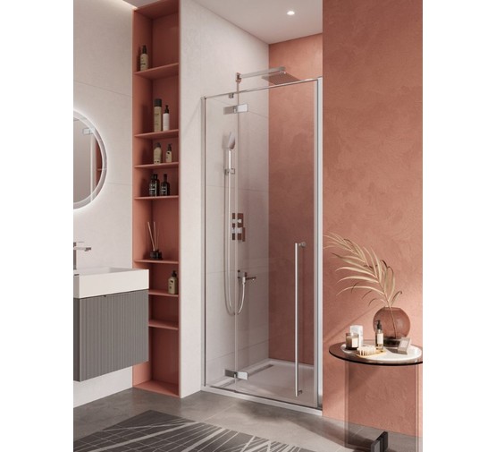 Душевая дверь Cezares Liner B 12 L 90 см левая хром прозрачное стекло 