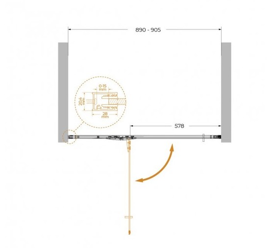 Душевая дверь Cezares Liner B 12 L 90 см левая хром прозрачное стекло 