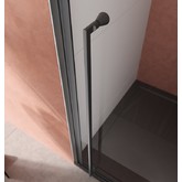 Душевая дверь Cezares Liner B 12 L 90 см левая черный матовый прозрачное стекло 