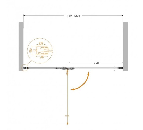 Душевая дверь Cezares Liner B 12 L 120 см левая хром прозрачное стекло 