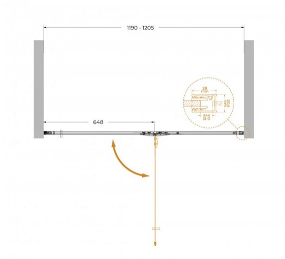 Душевая дверь Cezares Liner B 12 R 120 см правая хром прозрачное стекло 