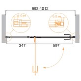 Душевая дверь Cezares Bellagio B 12 100 см золото брашированное прозрачное стекло 