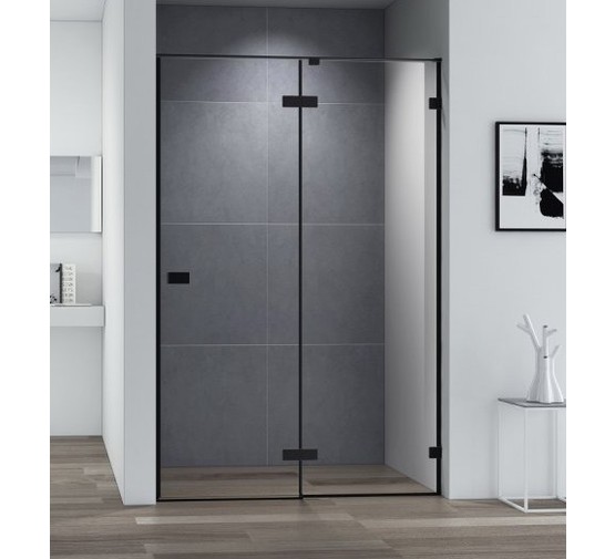 Душевая дверь Cezares Bellagio B 12 100 см черный матовый прозрачное стекло 