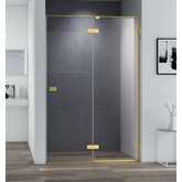 Душевая дверь Cezares Bellagio B 12 120 см золото брашированное прозрачное стекло 