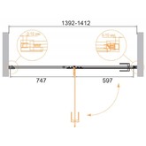 Душевая дверь Cezares Bellagio B 12 140 см черный матовый прозрачное стекло 