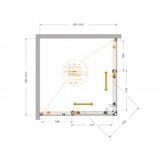 Душевой угол Cezares Plane A 2 900x900 хром прозрачное стекло