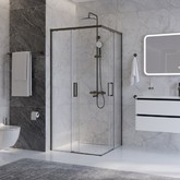 Душевой угол Cezares Plane A 2 1000x1000 оружейная сталь прозрачное стекло
