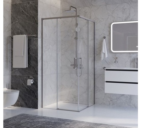 Душевой угол Cezares Plane A 2 1000x1000 сатин прозрачное стекло