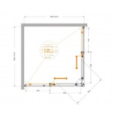 Душевой угол Cezares Plane A 2 1000x1000 сатин прозрачное стекло