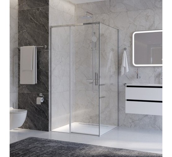 Душевой угол Cezares Plane A 1 1000x1000 хром прозрачное стекло