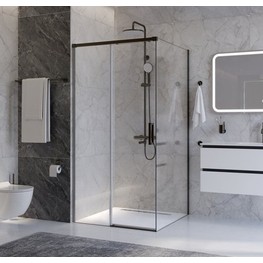 Душевой угол Cezares Plane A 1 1000x1000 оружейная сталь прозрачное стекло