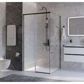 Душевой угол Cezares Plane A 1 1000x1000 оружейная сталь прозрачное стекло