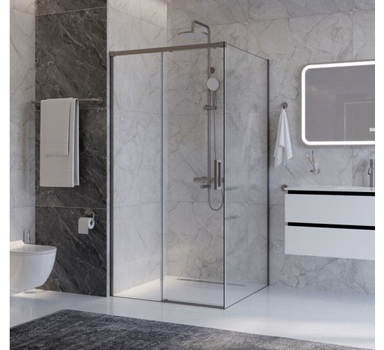 Душевой угол Cezares Plane A 1 1000x1000 сатин прозрачное стекло