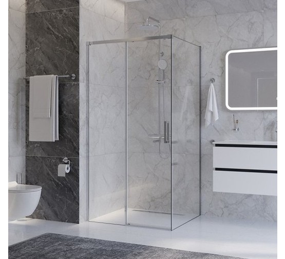 Душевой угол Cezares Plane AH 1 1000x800 хром прозрачное стекло