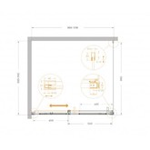Душевой угол Cezares Plane AH 1 1000x900 оружейная сталь прозрачное стекло