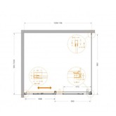 Душевой угол Cezares Plane AH 1 1100x1000 хром прозрачное стекло