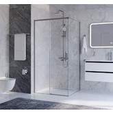 Душевой угол Cezares Plane AH 1 1100x800 сатин прозрачное стекло