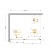 Душевой угол Cezares Plane AH 1 1100x900 оружейная сталь прозрачное стекло