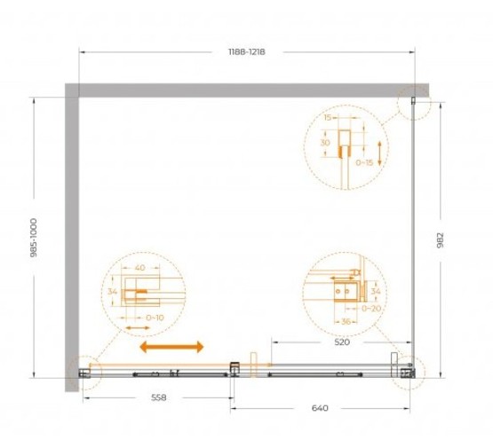 Душевой угол Cezares Plane AH 1 1200x1000 сатин прозрачное стекло