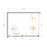 Душевой угол Cezares Plane AH 1 1200x900 сатин прозрачное стекло