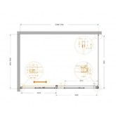 Душевой угол Cezares Plane AH 1 1300x900 оружейная сталь прозрачное стекло