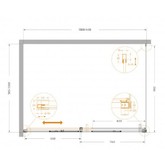 Душевой угол Cezares Plane AH 1 1400x1000 золото брашированное прозрачное стекло