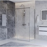 Душевой угол Cezares Plane AH 1 1400x1000 сатин прозрачное стекло