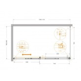 Душевой угол Cezares Plane AH 1 1400x800 золото брашированное прозрачное стекло