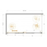 Душевой угол Cezares Plane AH 1 1500x800 сатин прозрачное стекло
